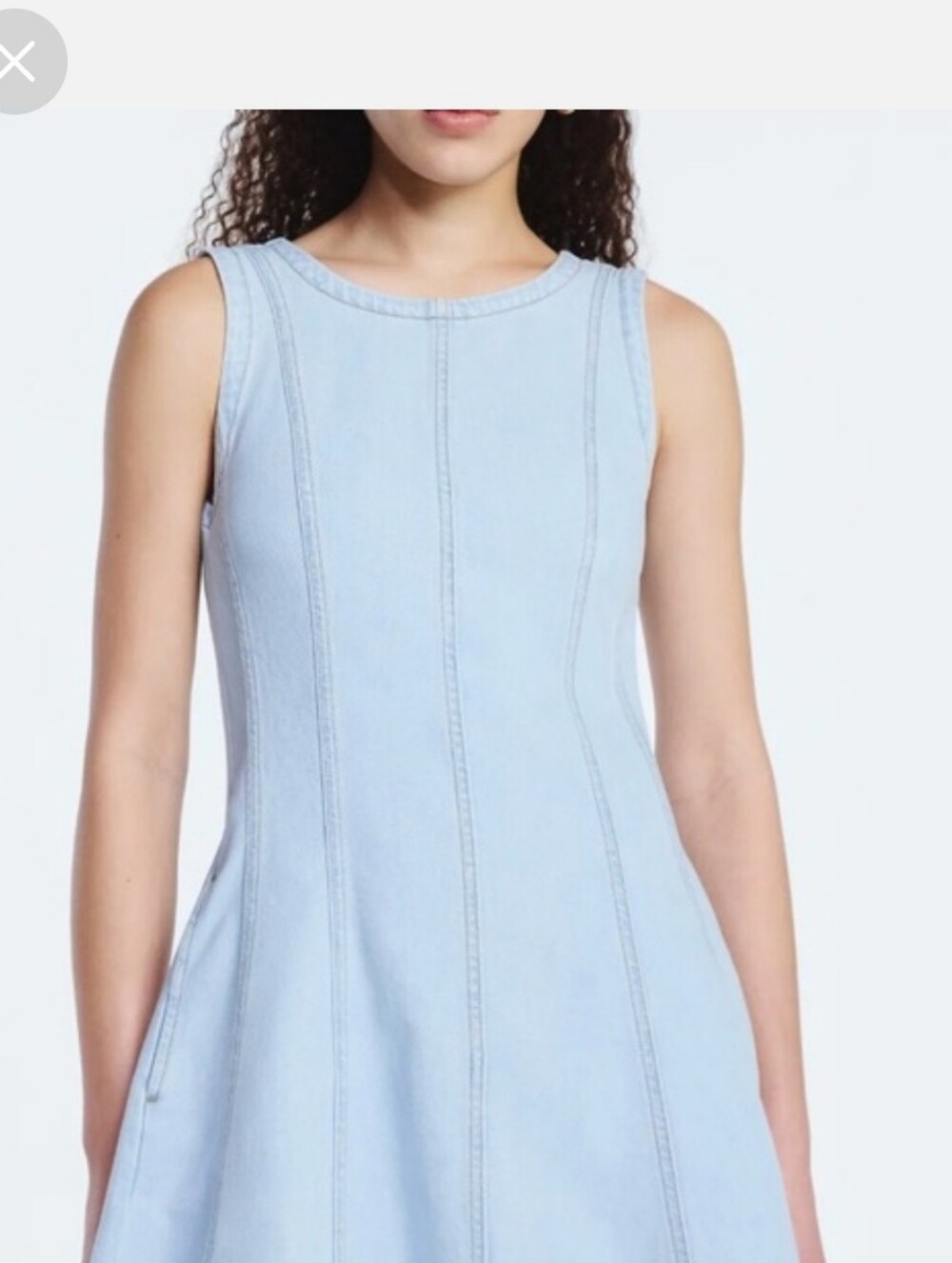 Free Assembly Light Blue Denim  A-Line Sleeveless Dress NWOT